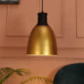 Brass & Black Hanging Lamp - front_view