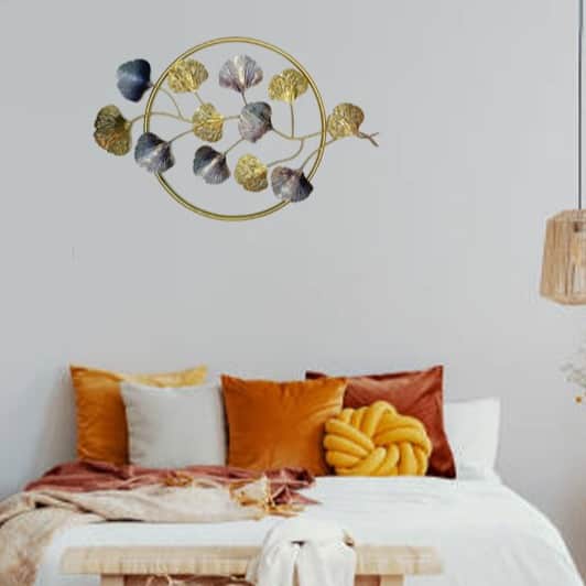ginkgo floral leaves Decor Metal Wall Art - top_view