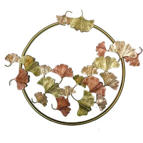Ginkgo Leaf  floral Gold Metal Wall Art