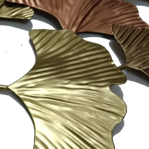 Ginkgo Leaf  floral Gold Metal Wall Art