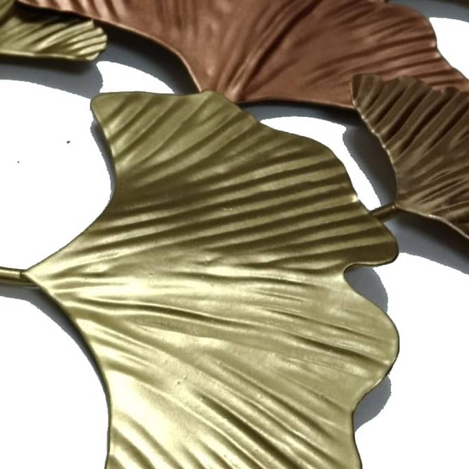 Ginkgo Leaf  floral Gold Metal Wall Art