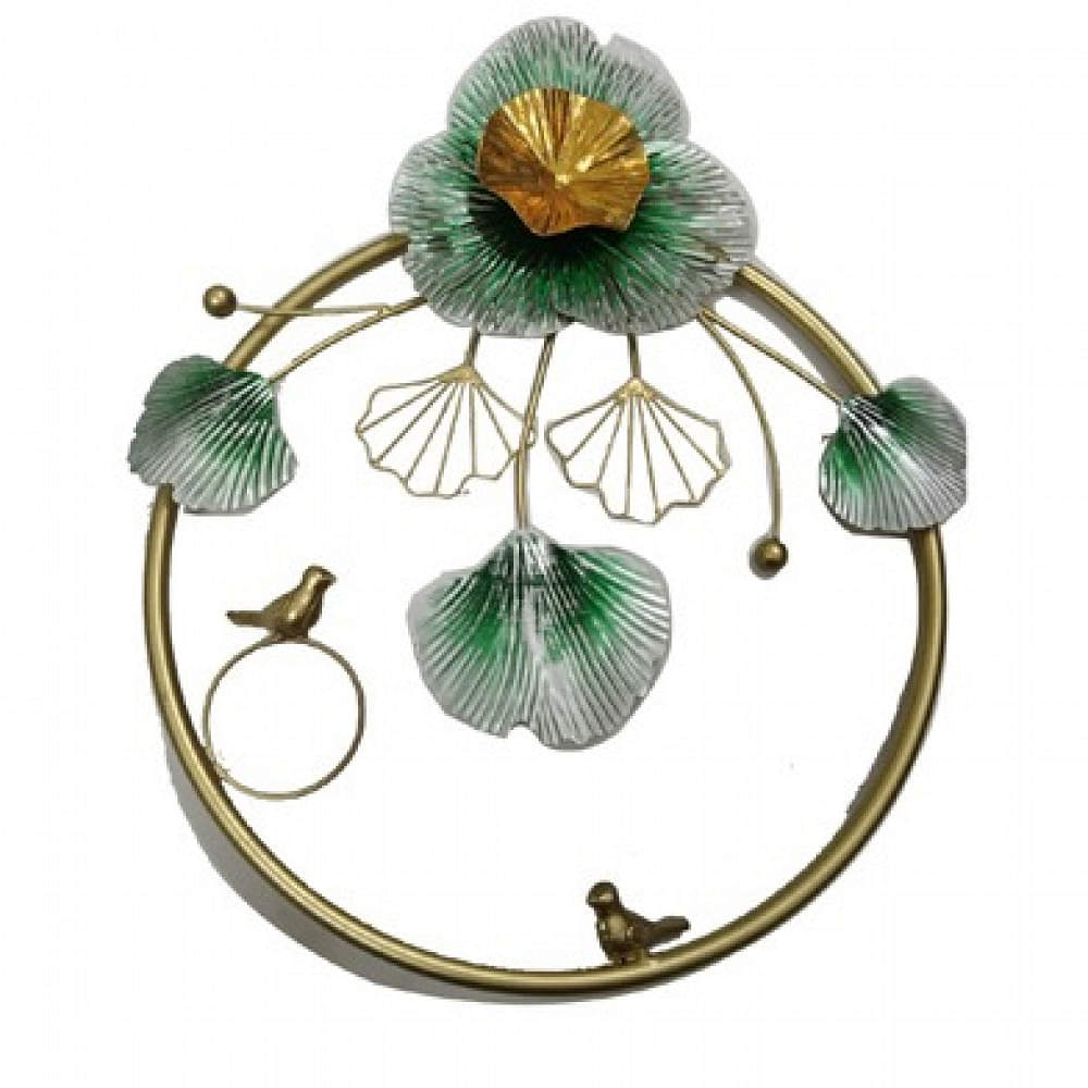 Metal Wall Hanging With Small Birds - photo