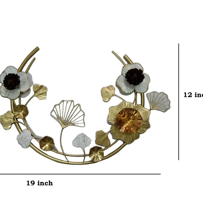 Beautiful Metal Wall Art With Small Flower - left_view