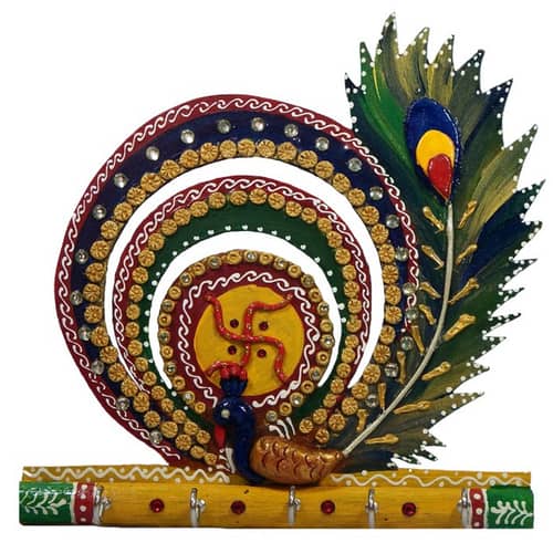 Krishna wooden Keyholder
