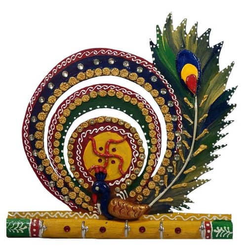 Krishna wooden Keyholder