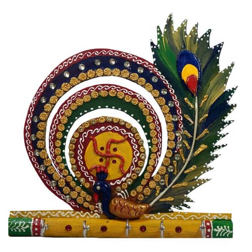 Krishna wooden Keyholder