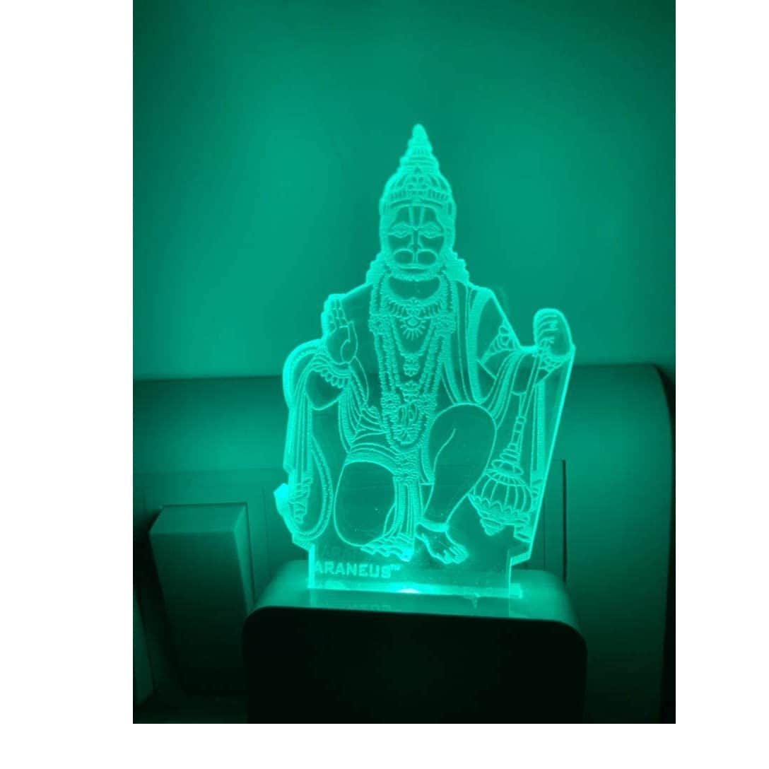 3D Lord Hanuman LED Night Lamp - front_view