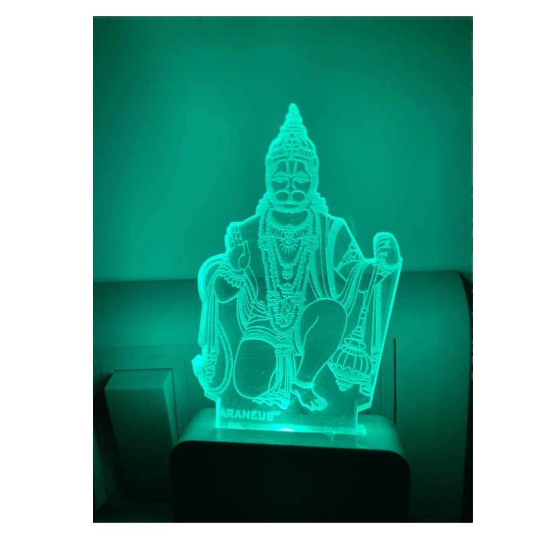 3D Lord Hanuman LED Night Lamp - top_view