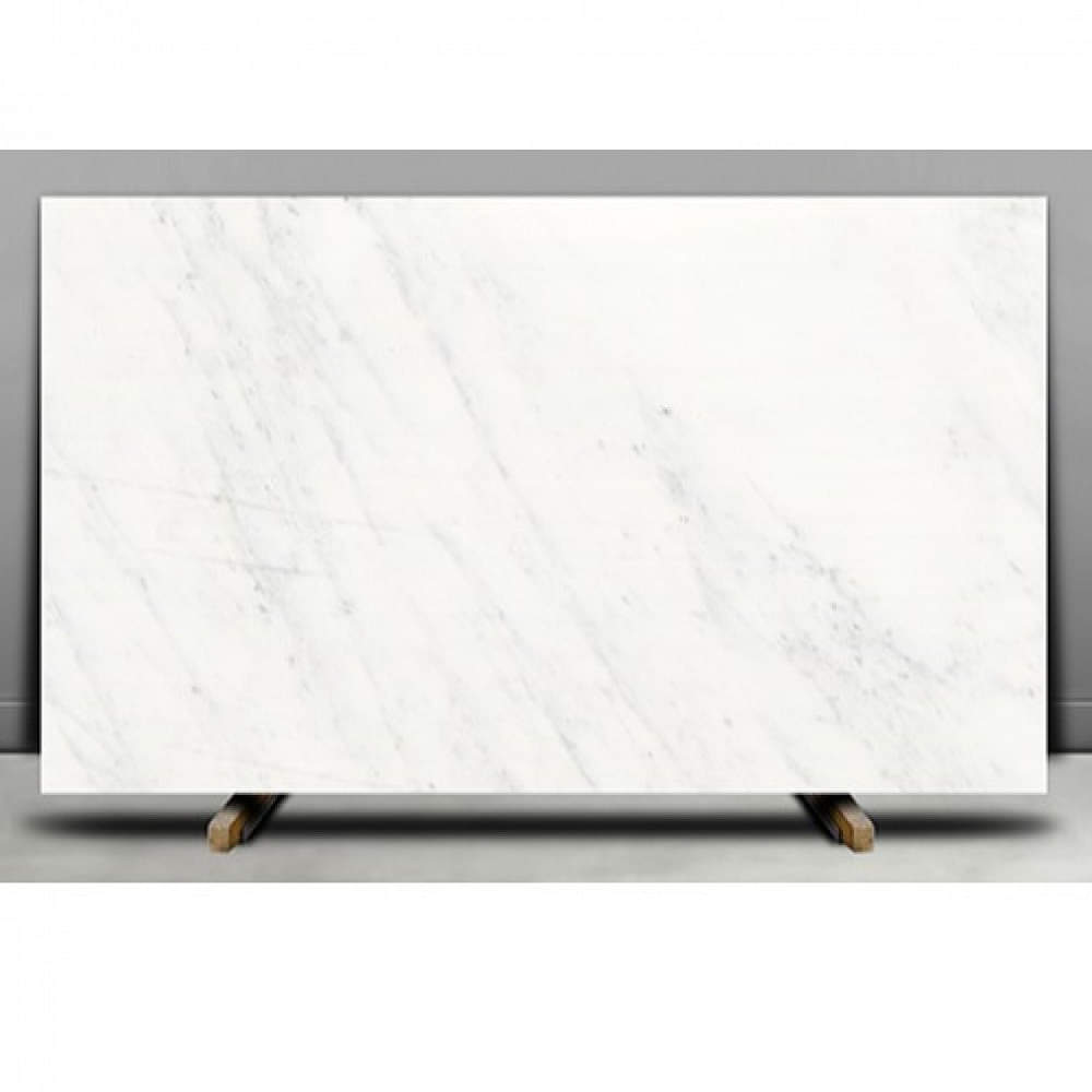 White Indian Marble Floor Tiles Glossy Slab - photo