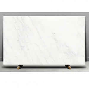White Indian Marble Floor Tiles Glossy Slab - photo