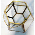 Gold pentagonal Lantern Candle Holder - top_view