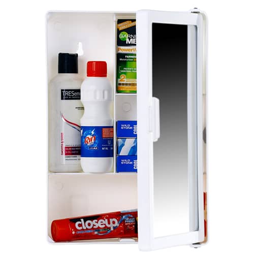 Bourget Bathroom Mirror Cabinet In White
