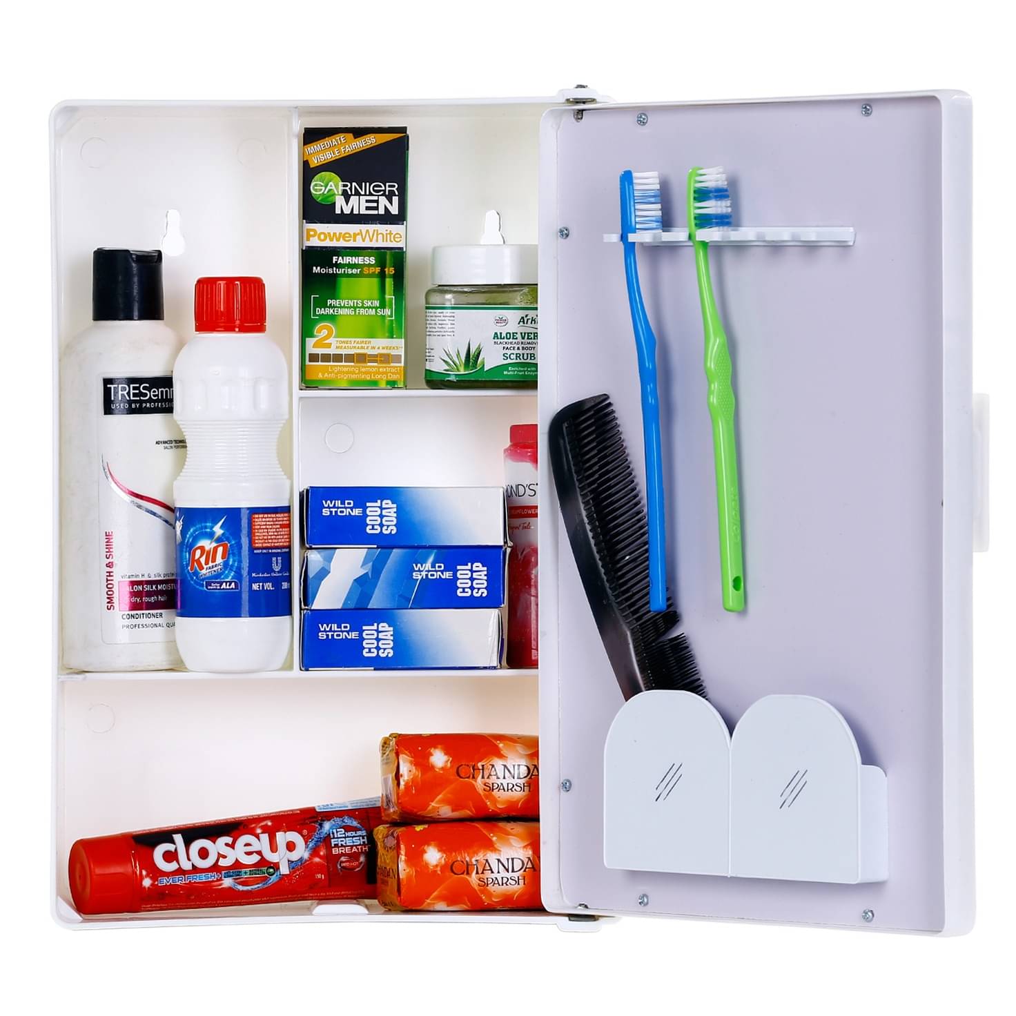 Bourget Bathroom Mirror Cabinet In White