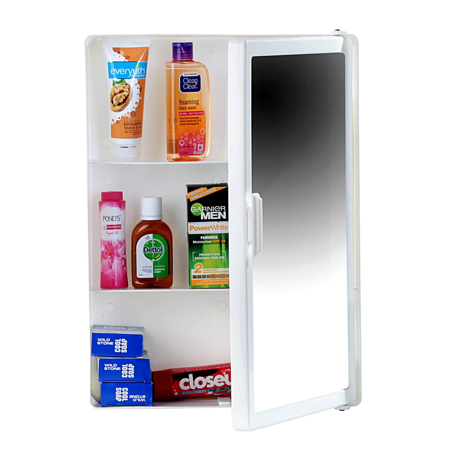 Bourget Bathroom Mirror Cabinet In White