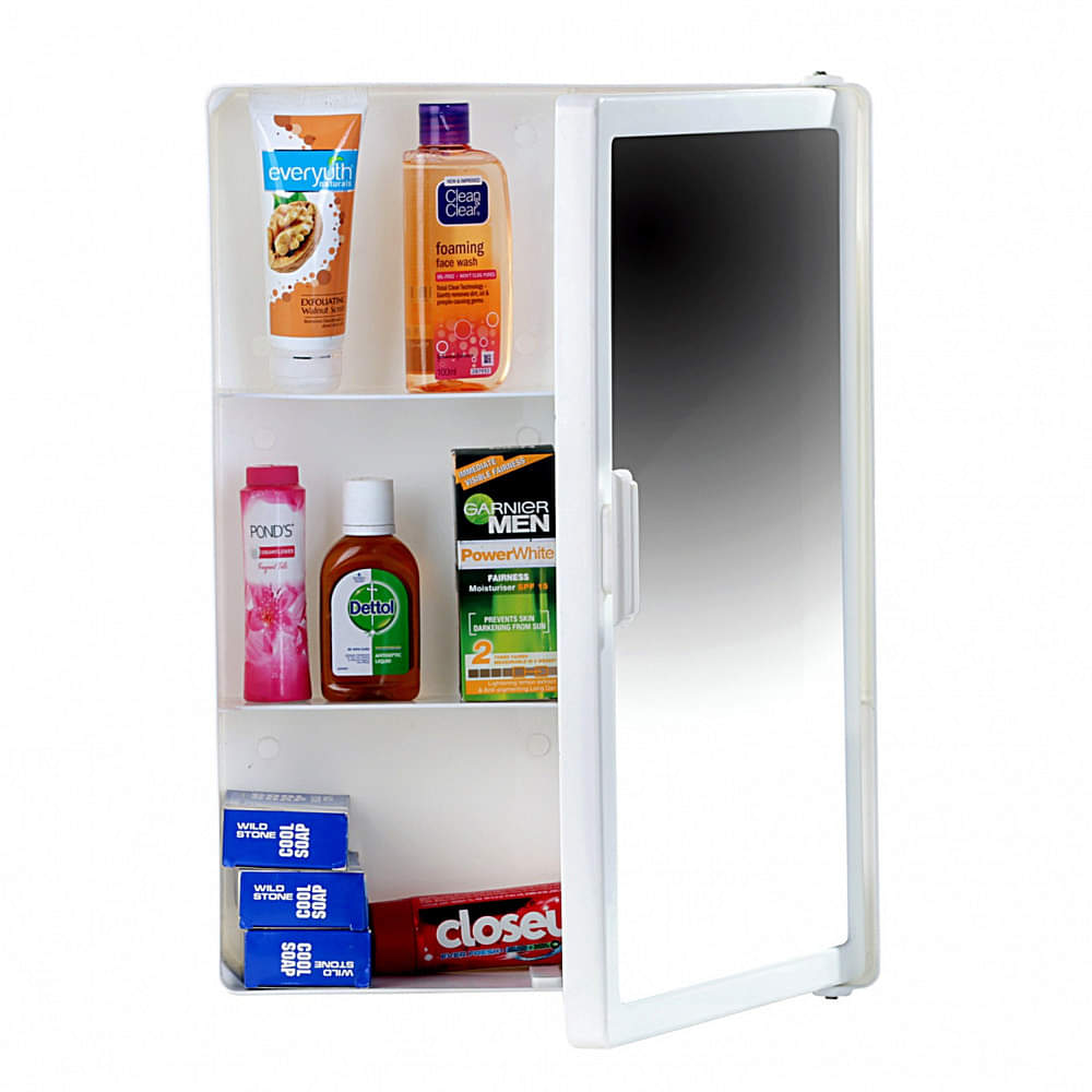 Bourget Bathroom Mirror Cabinet In White - photo
