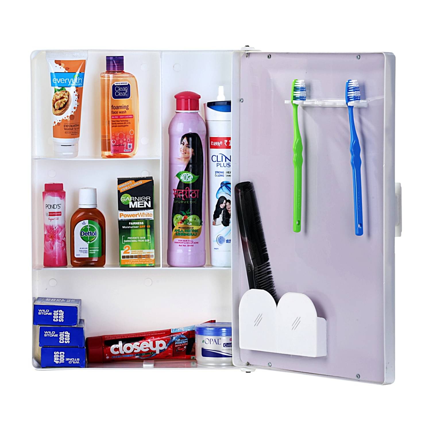 Bourget Bathroom Mirror Cabinet In White