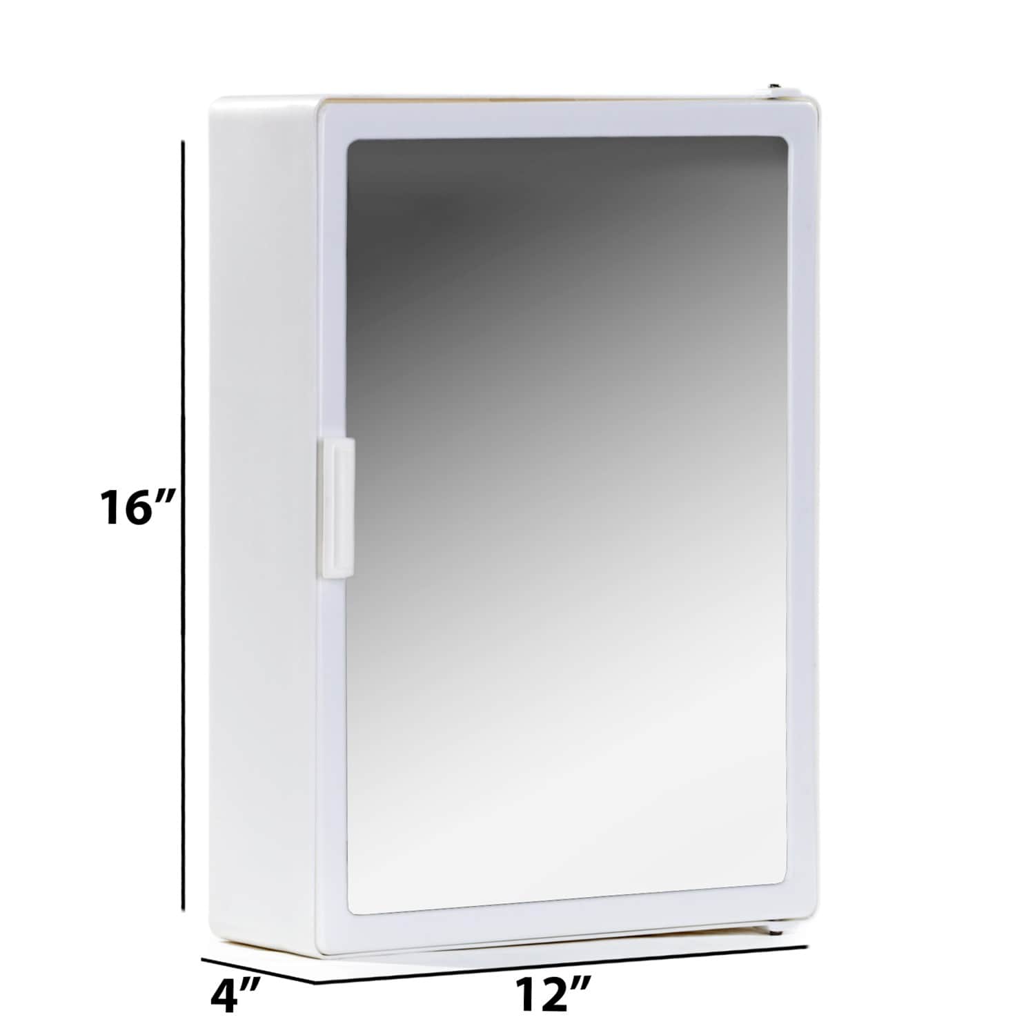 Bourget Bathroom Mirror Cabinet In White - left_view
