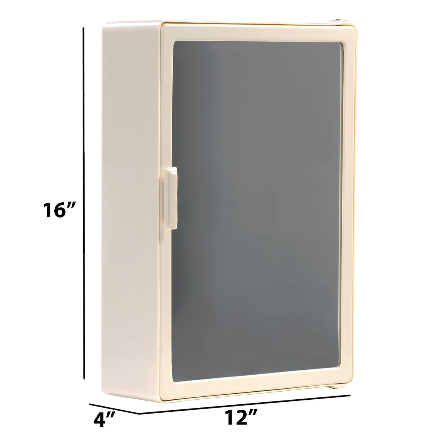 Bourget Bathroom Mirror Cabinet In Beige - left_view