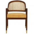 Teak Wood Arm Chair In Walnut Finish - front_view
