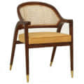 Teak Wood Arm Chair In Walnut Finish - top_view