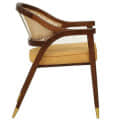 Teak Wood Arm Chair In Walnut Finish - left_view
