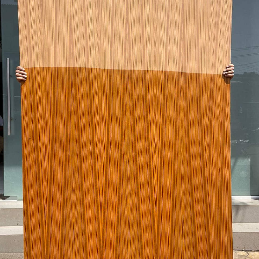 Natural teak veneers - photo