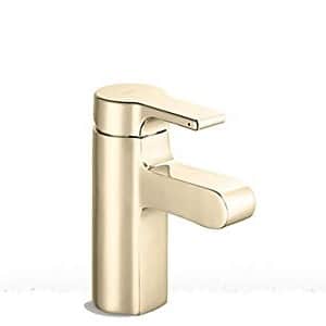 Singulier Lav Faucet Basin Mixer, Without Drain (Vibrant French Gold) - rear_view