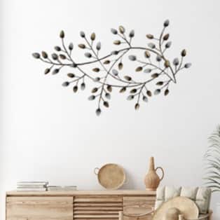Iron Golden Leaves  Wall Hanging  Art - front_view