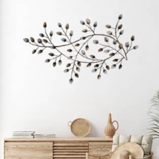 Iron Golden Leaves  Wall Hanging  Art