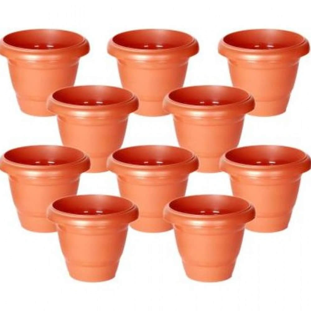 ROUND GARDENING FLOWER POT (PACK OF 10 ) 10 INCHES - photo