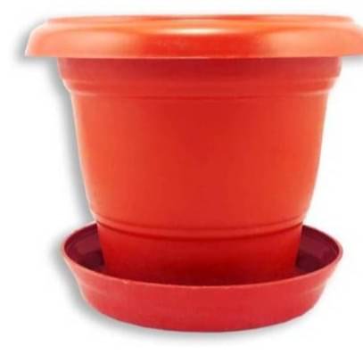 Round Gardening Flower Pots-(Pack of 5 with Tray) 10 inches
