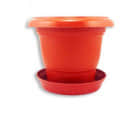 Round Heavy Duty Plastic Gardening Flower Pots (Pack of 5) - rear_view