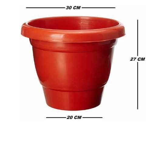 Round Heavy Duty Plastic Gardening Flower Pots (Pack of 5)