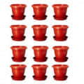 High Quality Gardening Flowering Pots  (Pack of 12 With Bottom Plate/Tray) - photo