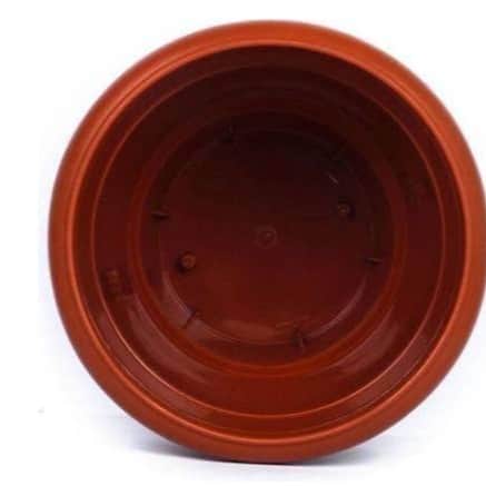 High Quality Gardening Flowering Pots  (Pack of 12 With Bottom Plate/Tray) - rear_view