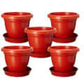 High Quality Gardening Flowering Pots  (Pack of 12 With Bottom Plate/Tray) - left_view