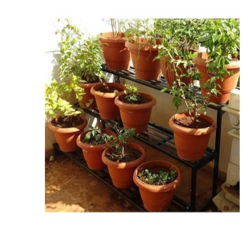 High Quality Gardening Flowering Pots  (Pack of 12 With Bottom Plate/Tray)
