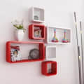 Rectangle and cube shape Wall shelf - front_view
