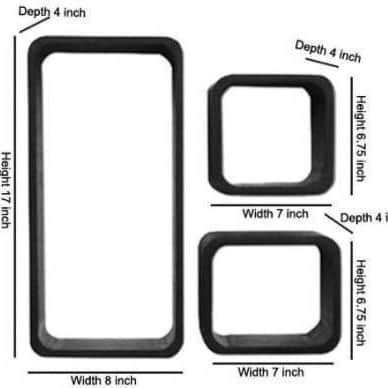 Rectangle and cube shape Wall shelf - rear_view