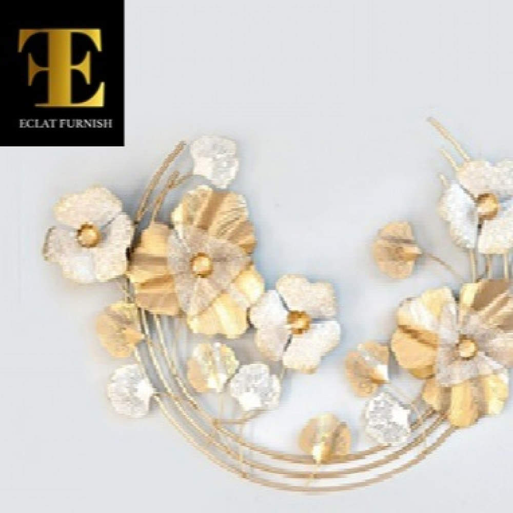 Gold Flower Wall Art Decorative - photo