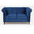 Hugo Two Seater Velvet Sofa In Blue - front_view