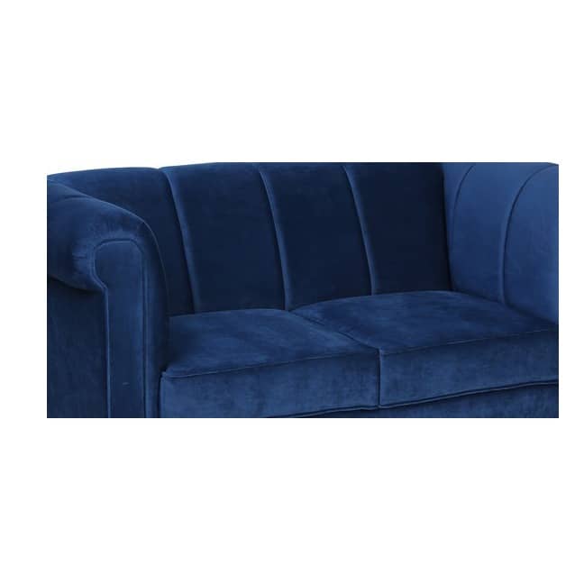 Hugo Two Seater Velvet Sofa In Blue