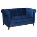 Hugo Two Seater Velvet Sofa In Blue - rear_view