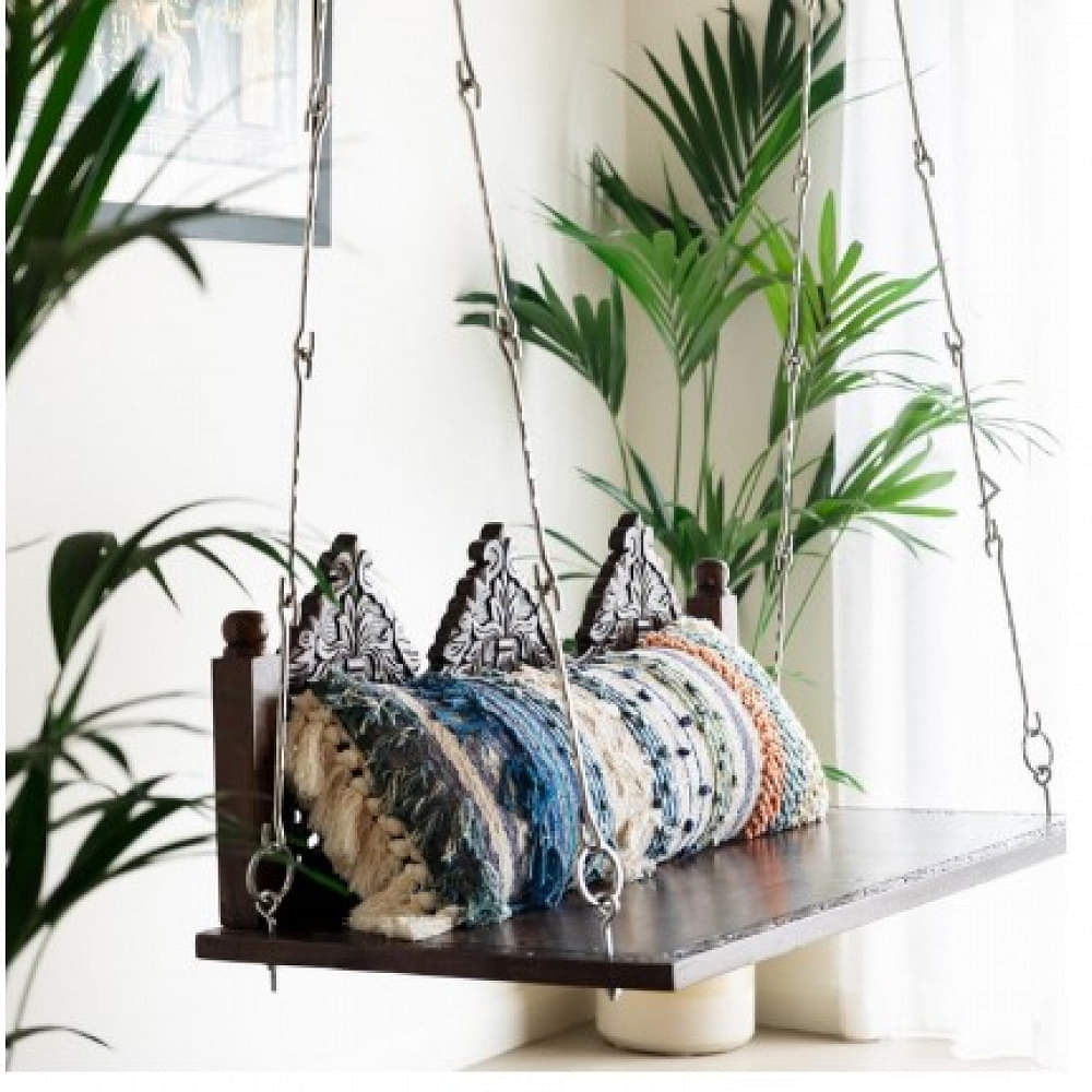 Teakwood/Sheesham Wood Brass Chain Swing - photo