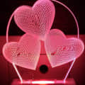 3D Love Heart Shape Acrylic Night Light with 7 Color Changing Light with Plug for Bedroom Night lamp - photo