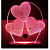 3D Love Heart Shape Acrylic Night Light with 7 Color Changing Light with Plug for Bedroom Night lamp - front_view