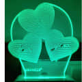 3D Love Heart Shape Acrylic Night Light with 7 Color Changing Light with Plug for Bedroom Night lamp - left_view
