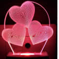 3D Love Heart Shape Acrylic Night Light with 7 Color Changing Light with Plug for Bedroom Night lamp - bottom_view