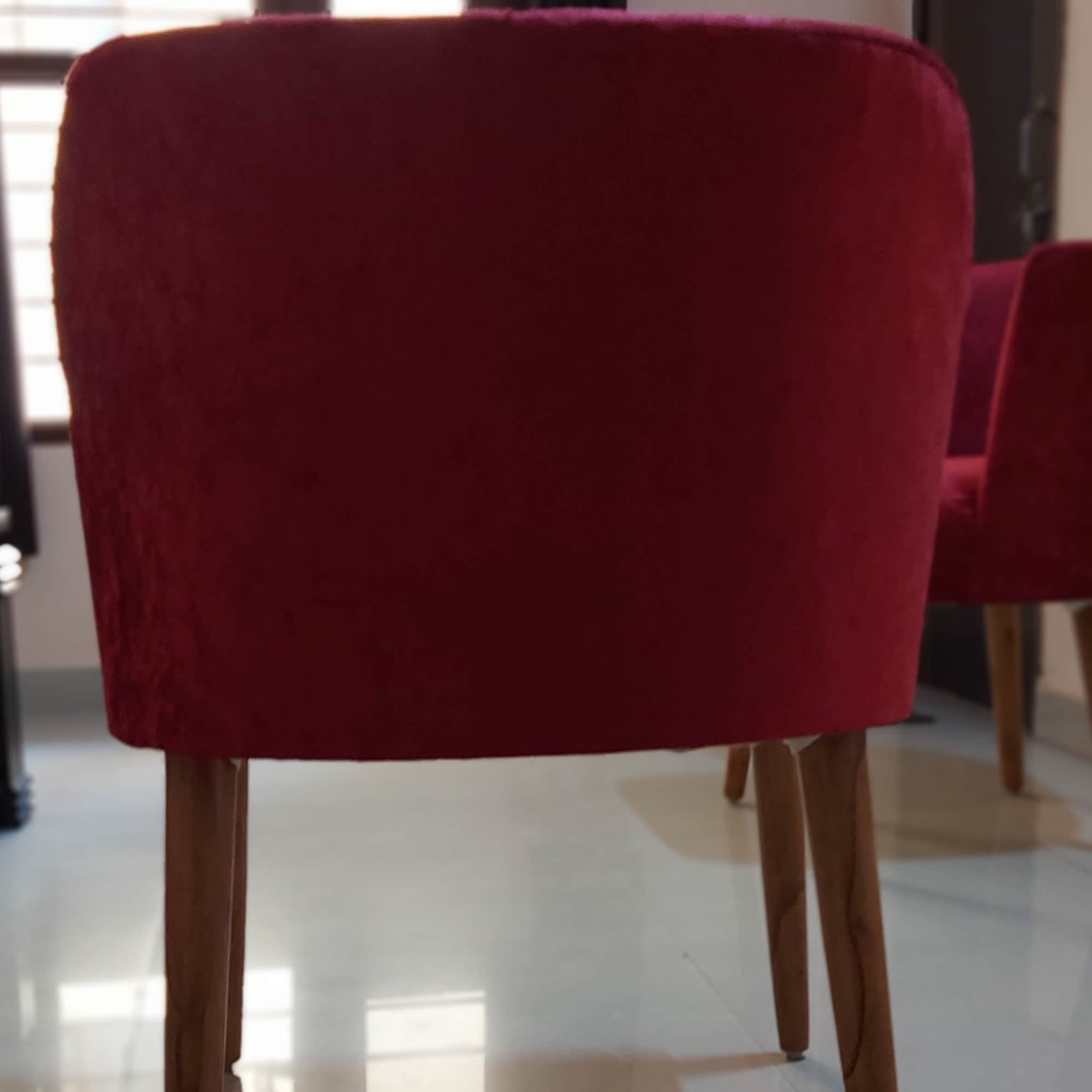 Luxury Chair in Red Color - rear_view