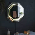 LED Octagon  Wall Mirror in Yellow Colour - photo